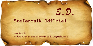 Stefancsik Dániel névjegykártya
